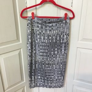Matty M Gray & White Tribal Skirt